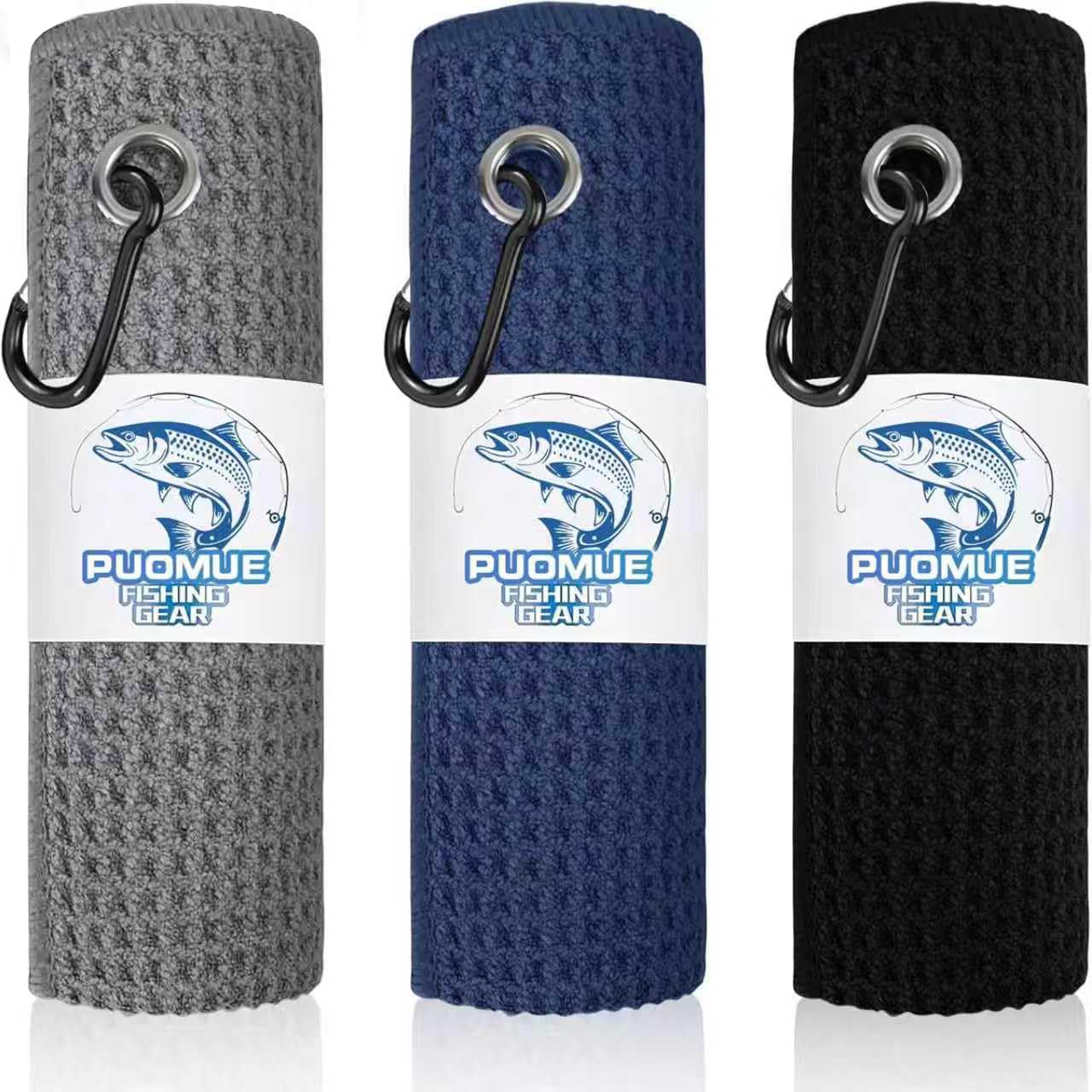 Camp Towel Microfiber - Puomue 3 Pack Microfiber Fishing Towels