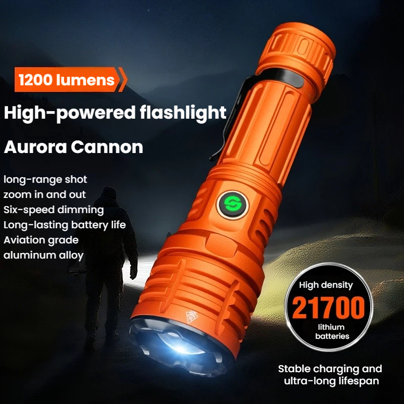 Outdoor Camping Lantern - Strong Light LED Flashlight Zoomable TYPE-C