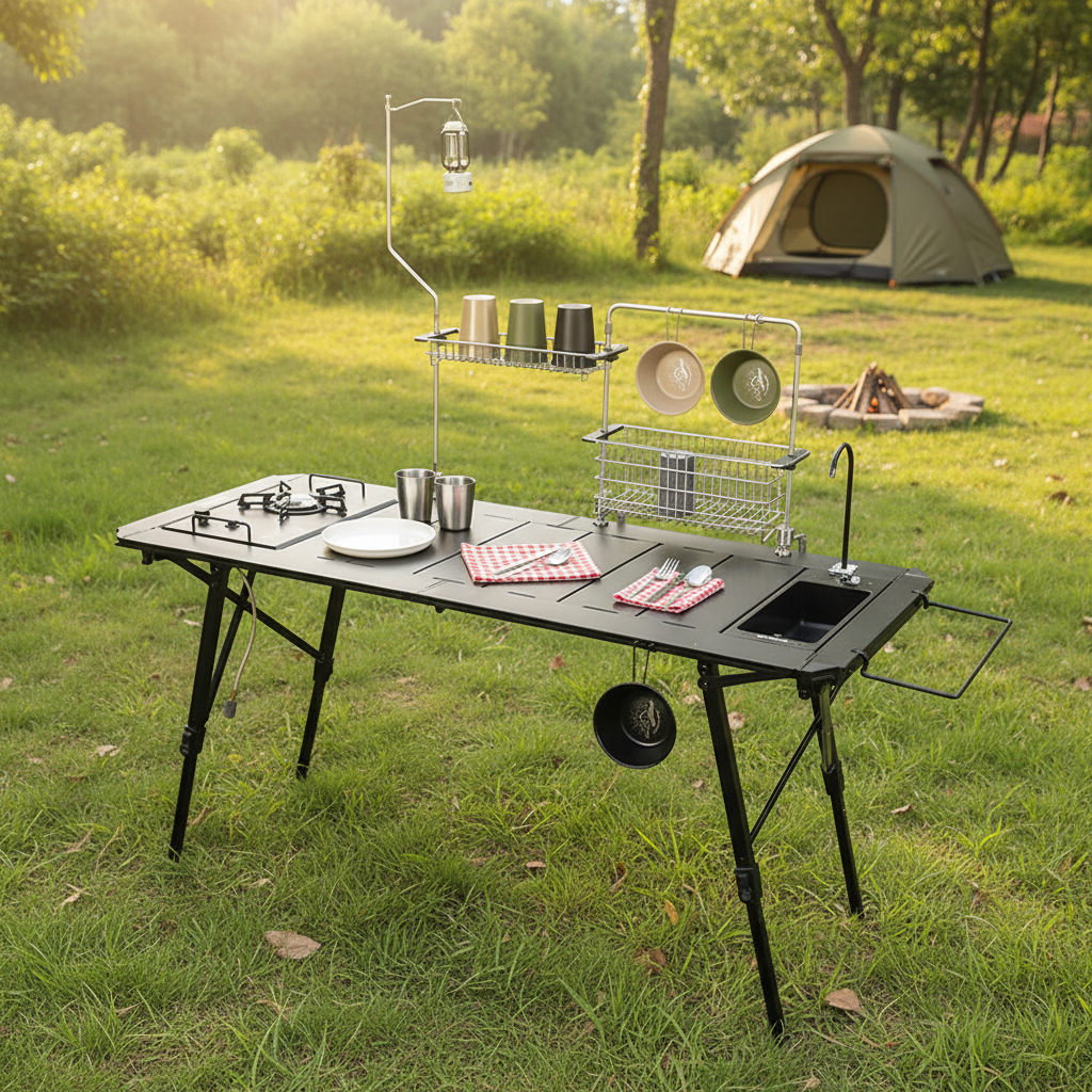 Outdoor Camping Bbq - Portable Aluminum Alloy Igt Table Outdoor