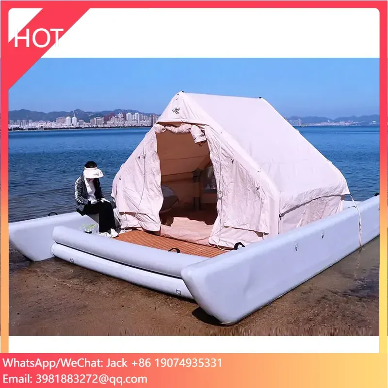 Outdoor Camping Inflatable Tent - 5M Inflatable Pontoon Fishing Boat Towable