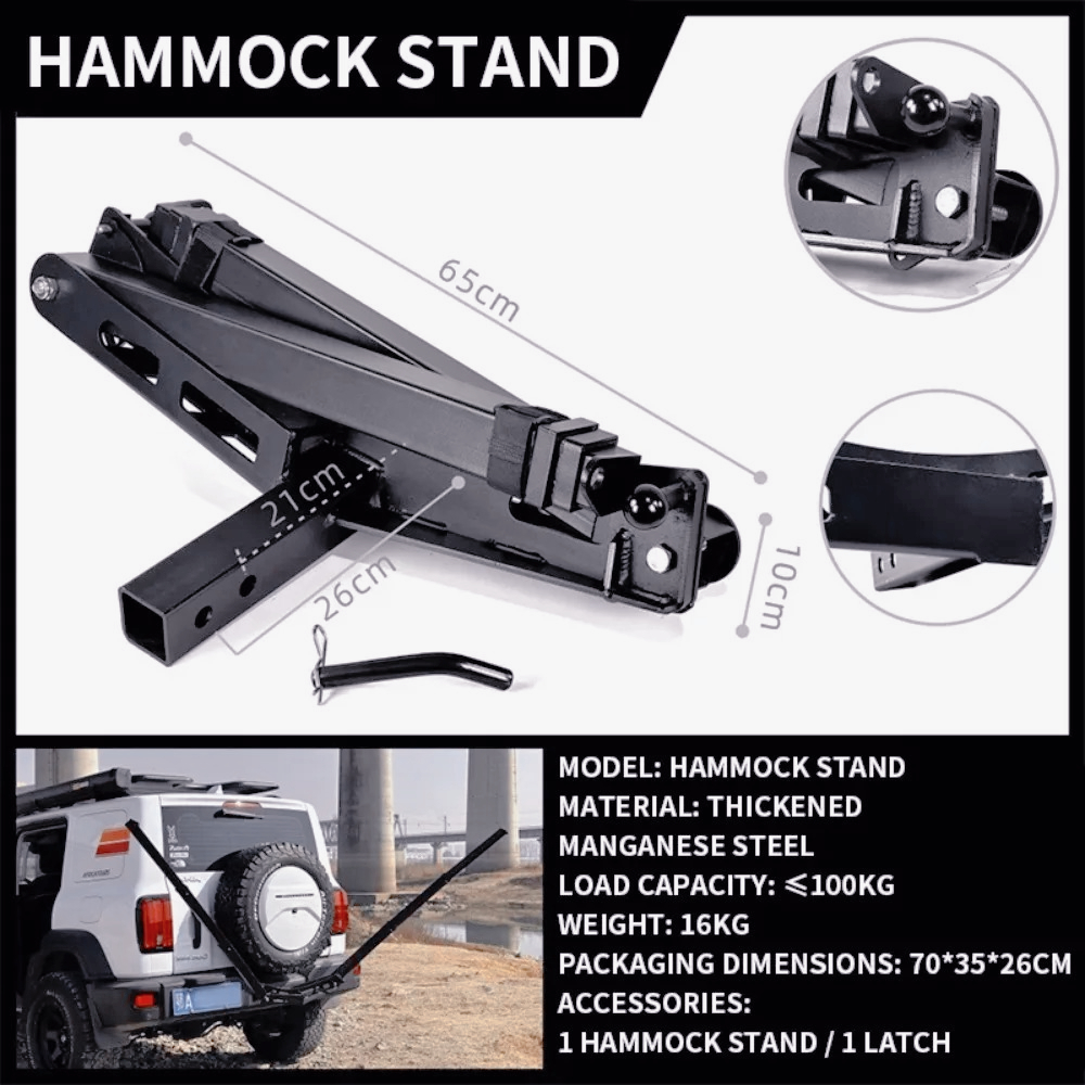 Outdoor Camping Trailer - AM-Outdoor trailer bar square hammock rack