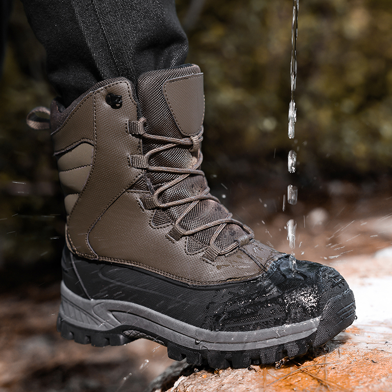 Outdoor Camping In Winter - Winter Plush Warm Men Snow Boots