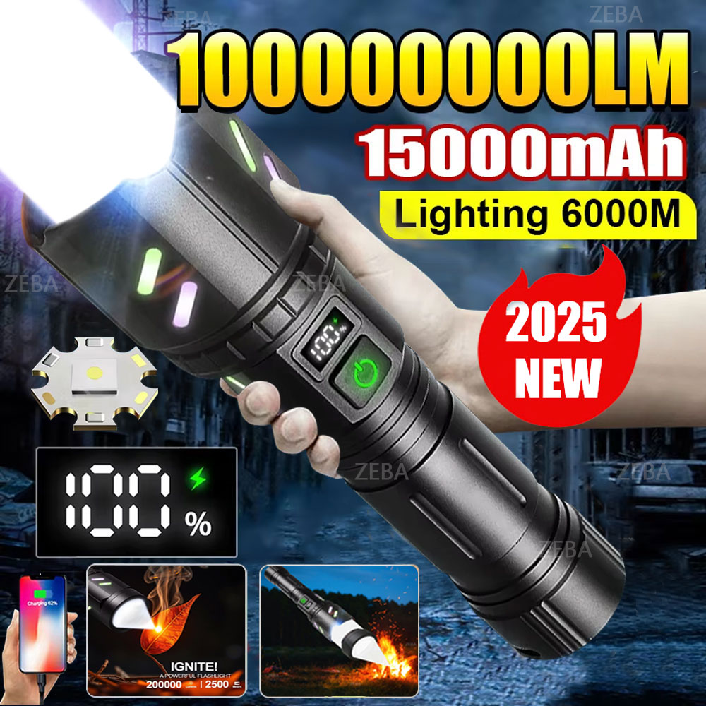 Outdoor Camping Lantern - 2026 New 15000mAh Firestarter Flashlights 100000LM