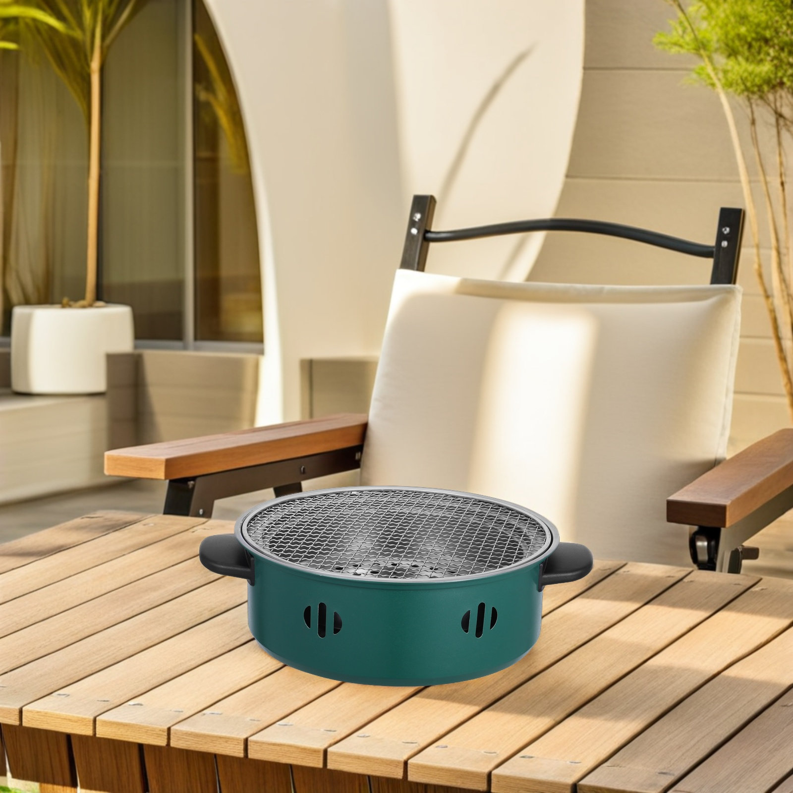 Outdoor Camping Food - Round Reusable Barbecue Cookware for Outdoor