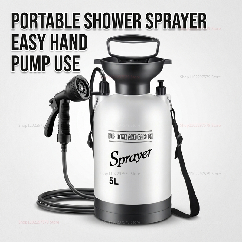 Outdoor Camping Bag - Portable Camping Shower 5L Manual Pump