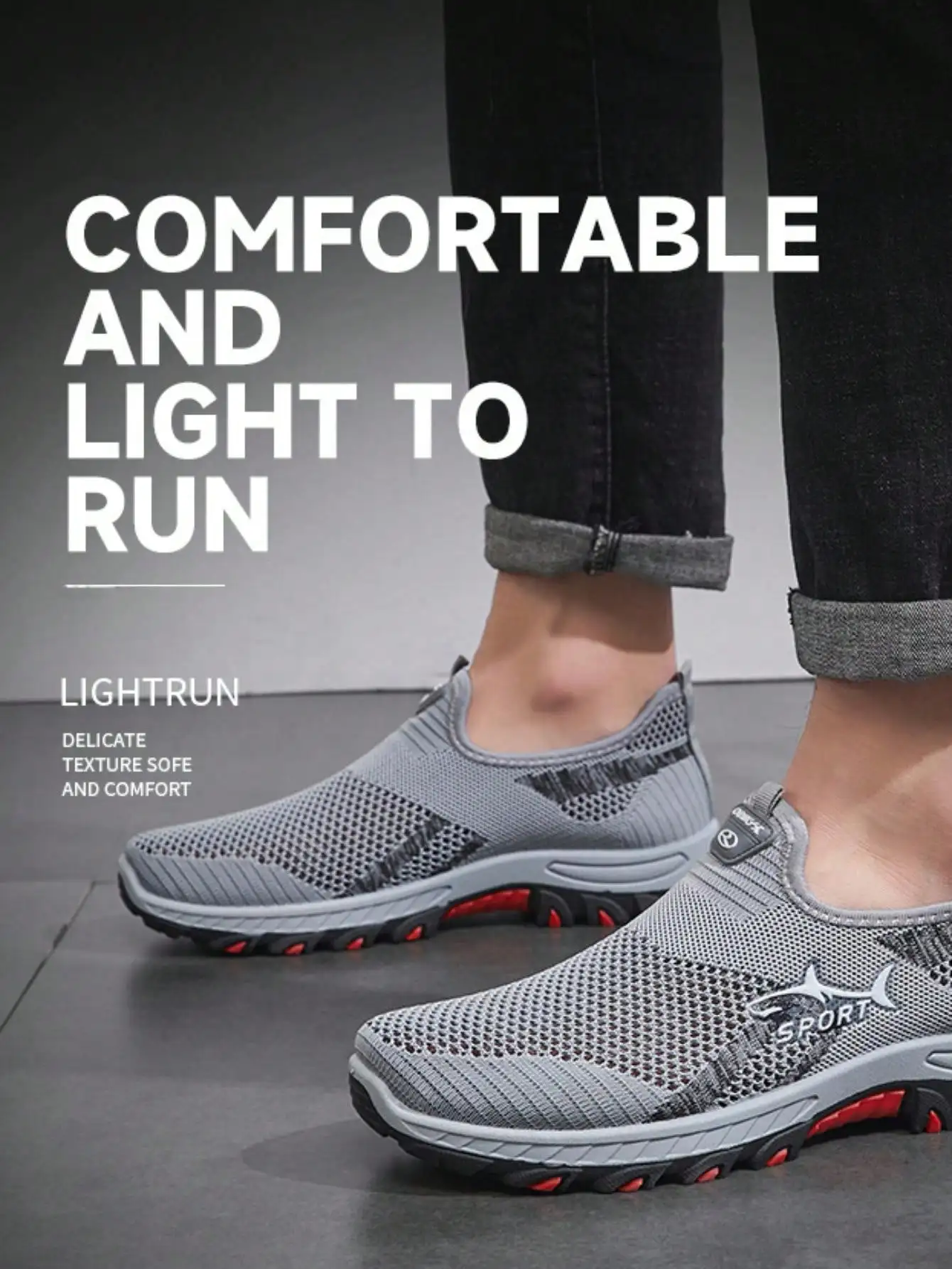 Outdoor Camping Activities For Adults - Men's Breathable Slip On Mesh Sneakers
