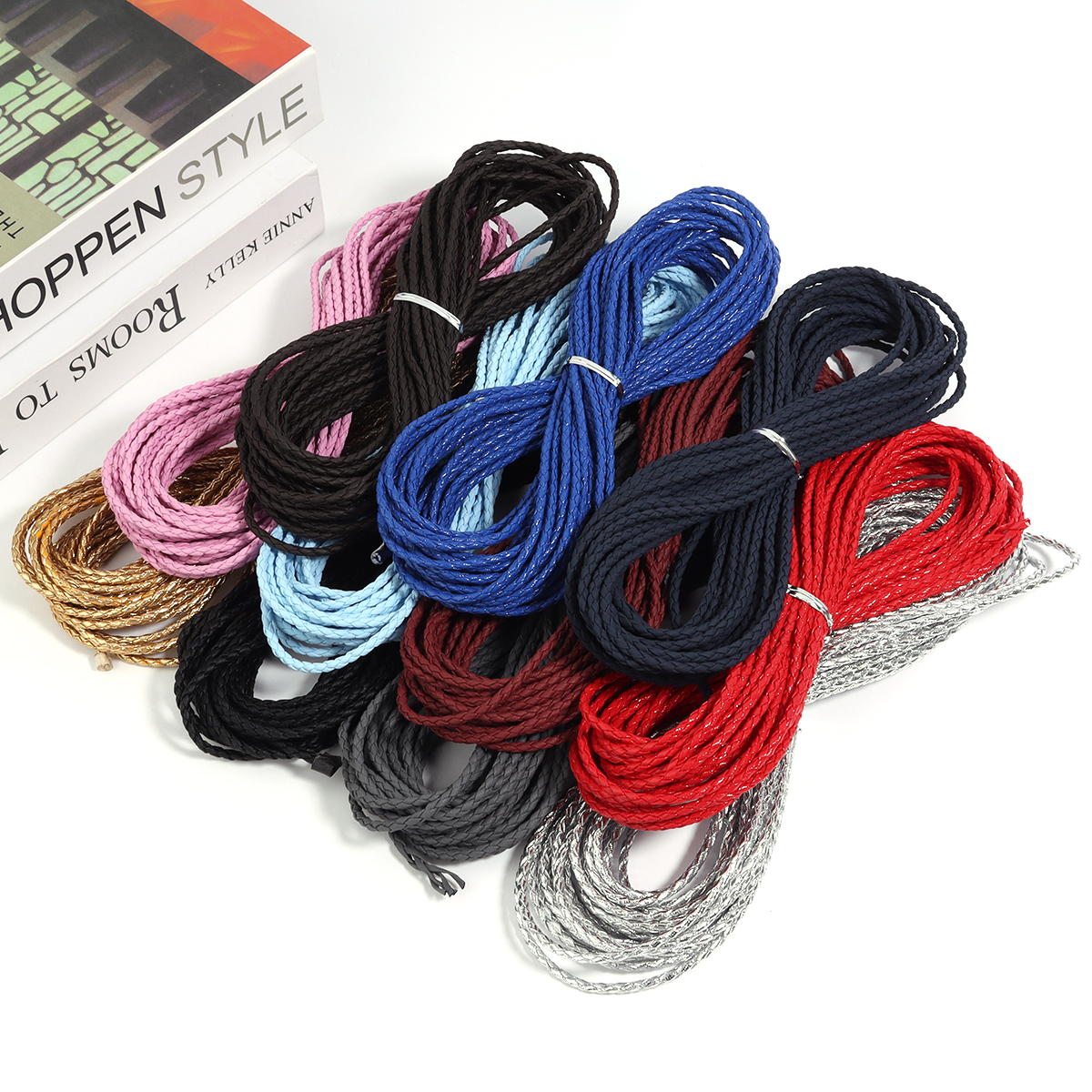 Paracord Bracelet - 10Yards 3mm Braided Genuine Leather Cord
