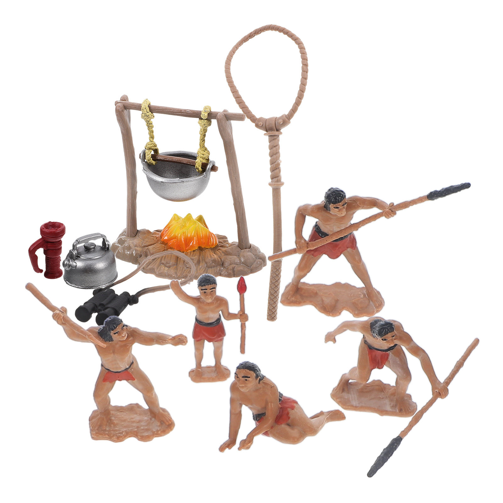 Outdoor Camping Toys - 1Set Mini Primitive Men Decor Set