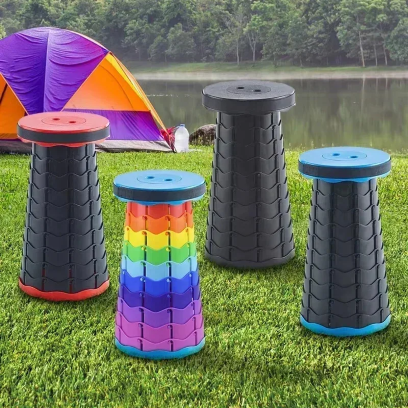 Outdoor Chair Camping - Portable Plastic Folding Telescopic Chair, Lightweight