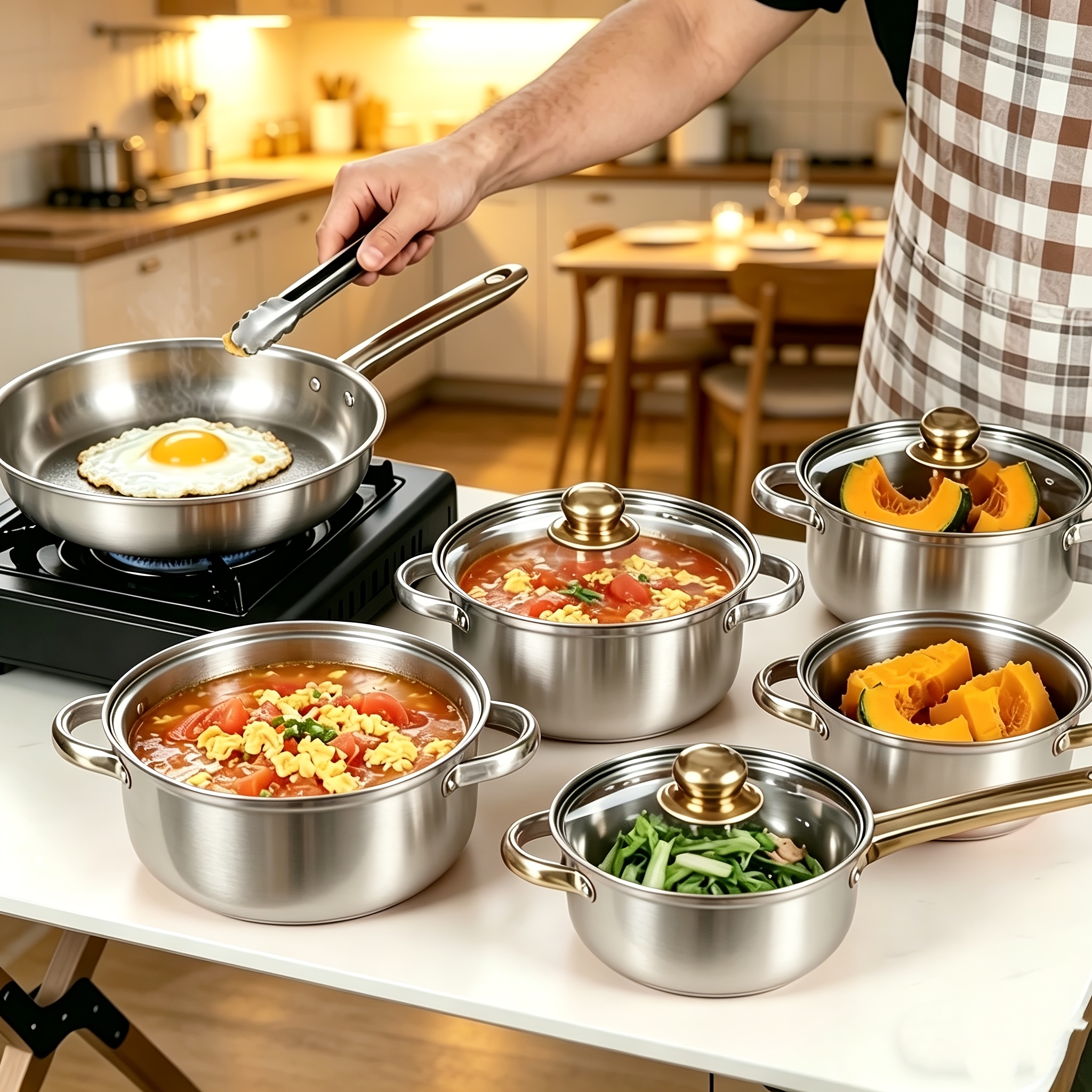 12-Piece Heavy-Duty Stainless  - مراجعة Outdoor Camping Set وسعره