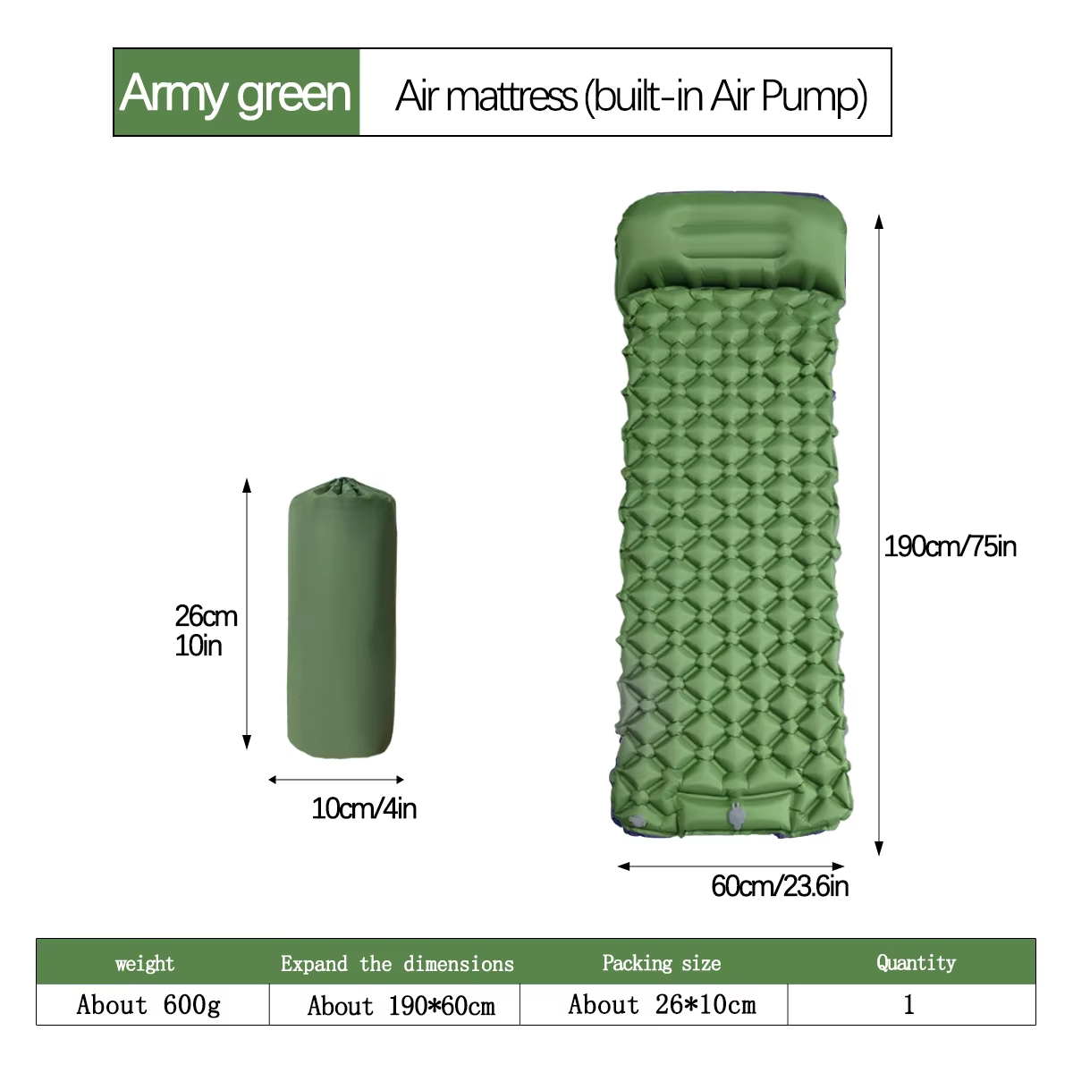 190*60cm Outdoor Camping Infla - مراجعة Outdoor Camp وسعره