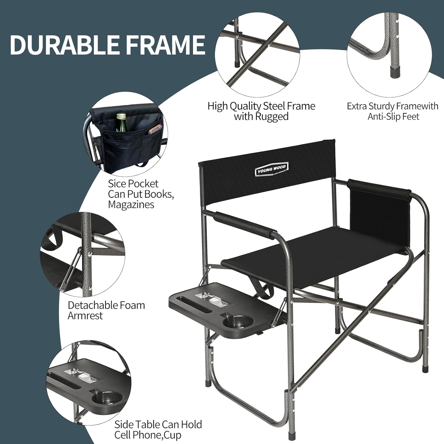 Foldable Camping Chair with Si - مراجعة Outdoor Camping Table Foldable وسعره