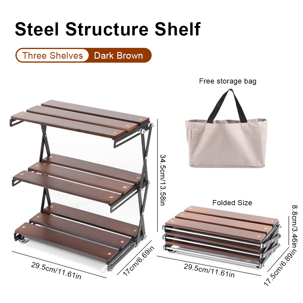 3-Tier Foldable Wooden Camping - مراجعة Outdoor Camping Table Foldable وسعره
