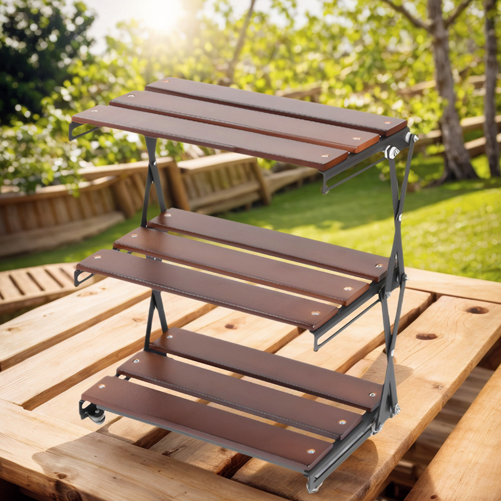 3-Tier Foldable Wooden Camping - مراجعة Outdoor Camping Table Foldable وسعره
