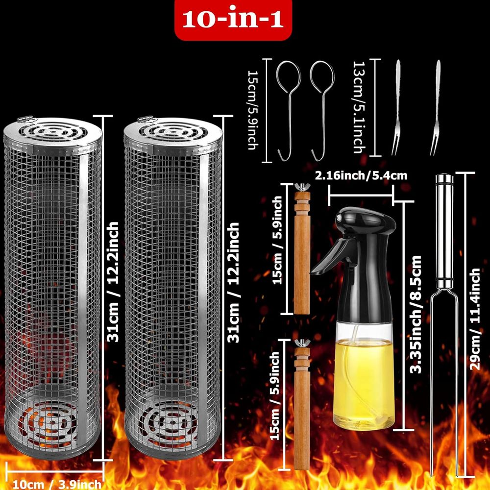 Large Round Stainless Steel Gr - مراجعة Outdoor Camping Bbq وسعره