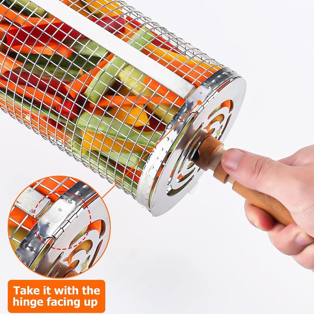 Large Round Stainless Steel Gr - مراجعة Outdoor Camping Bbq وسعره