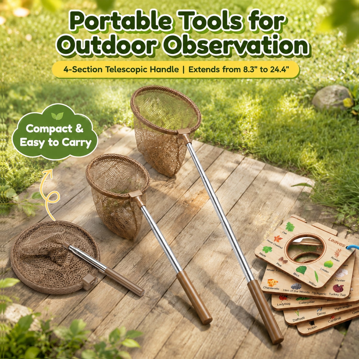 Wooden Bug Catching Kit With T - مراجعة Outdoor Camping Set وسعره