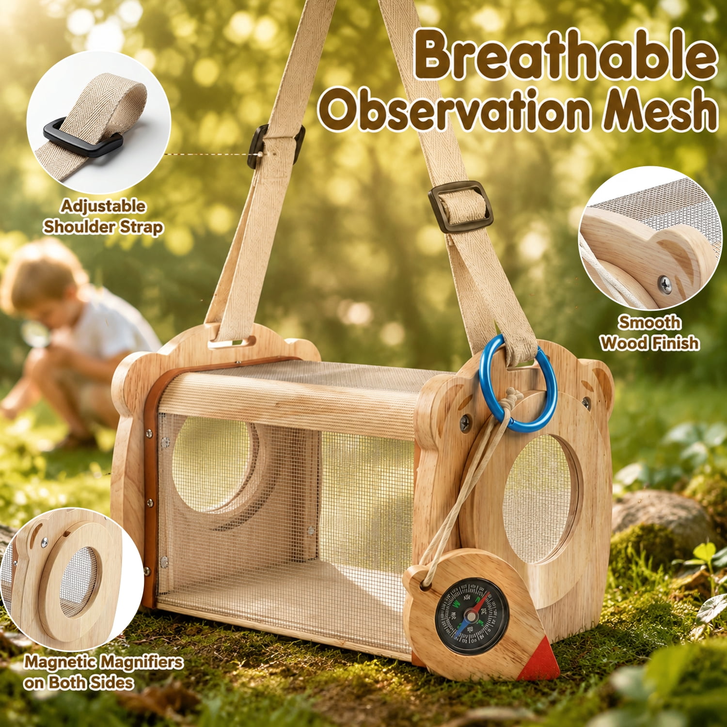 Wooden Bug Catching Kit With T - مراجعة Outdoor Camping Set وسعره