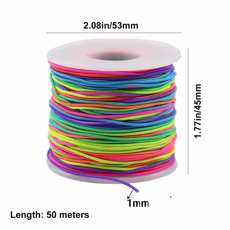 Rainbow Elastic Beading Cord,  - مراجعة Paracord Bracelet وسعره