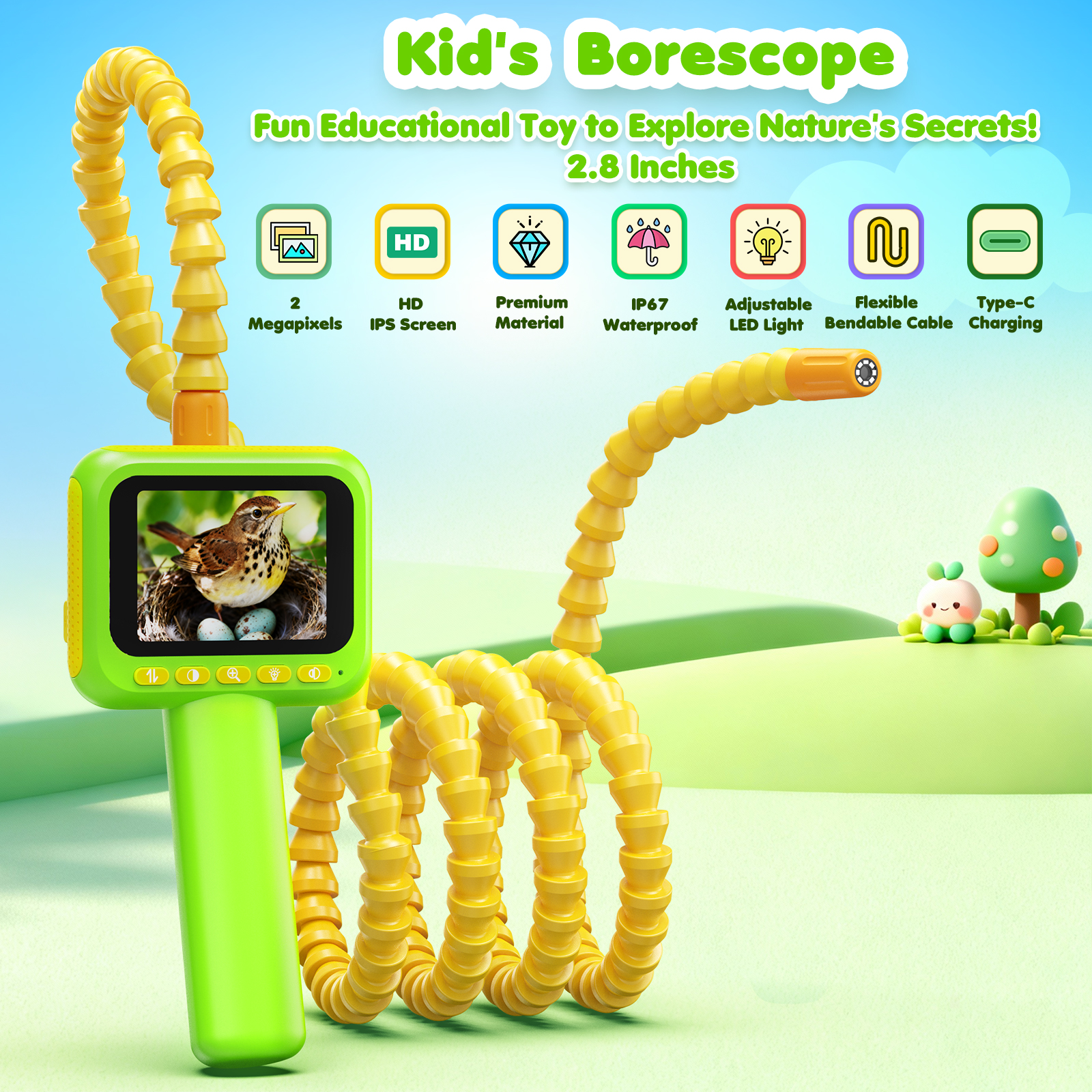 Endoscope for Kid Snake Camera - مراجعة Outdoor Camping Toys وسعره