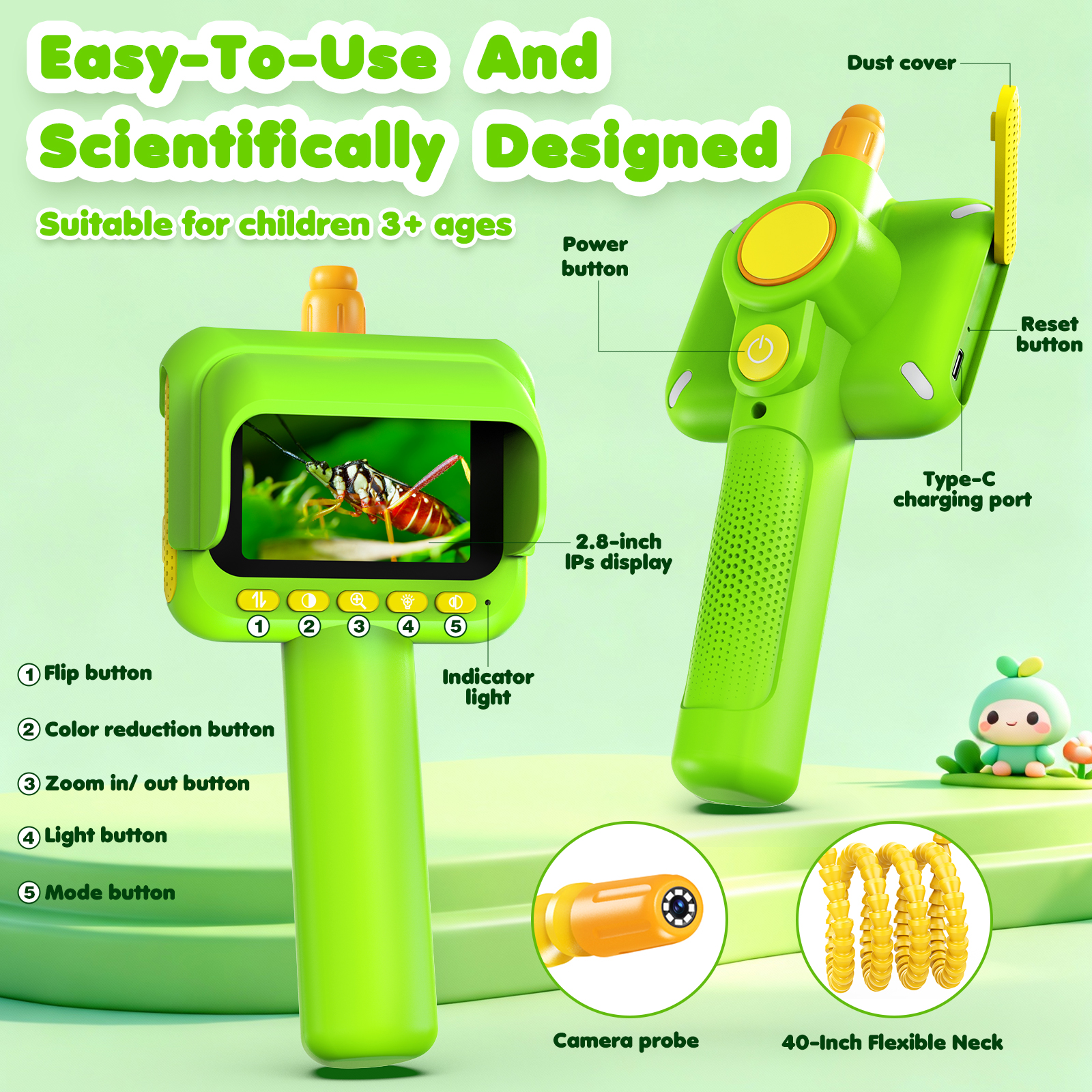 Endoscope for Kid Snake Camera - مراجعة Outdoor Camping Toys وسعره
