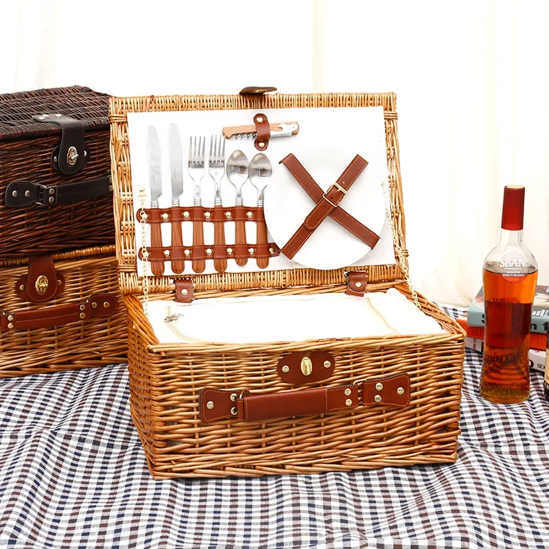 Family outing picnic basket, o - مراجعة Outdoor Camping Food وسعره