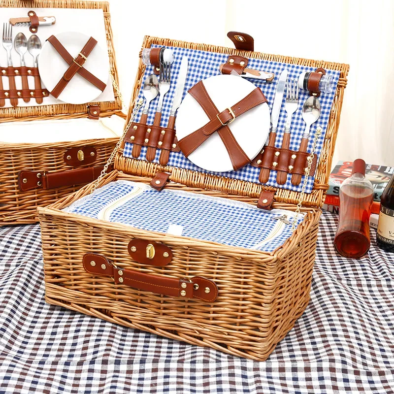 Family outing picnic basket, o - مراجعة Outdoor Camping Food وسعره
