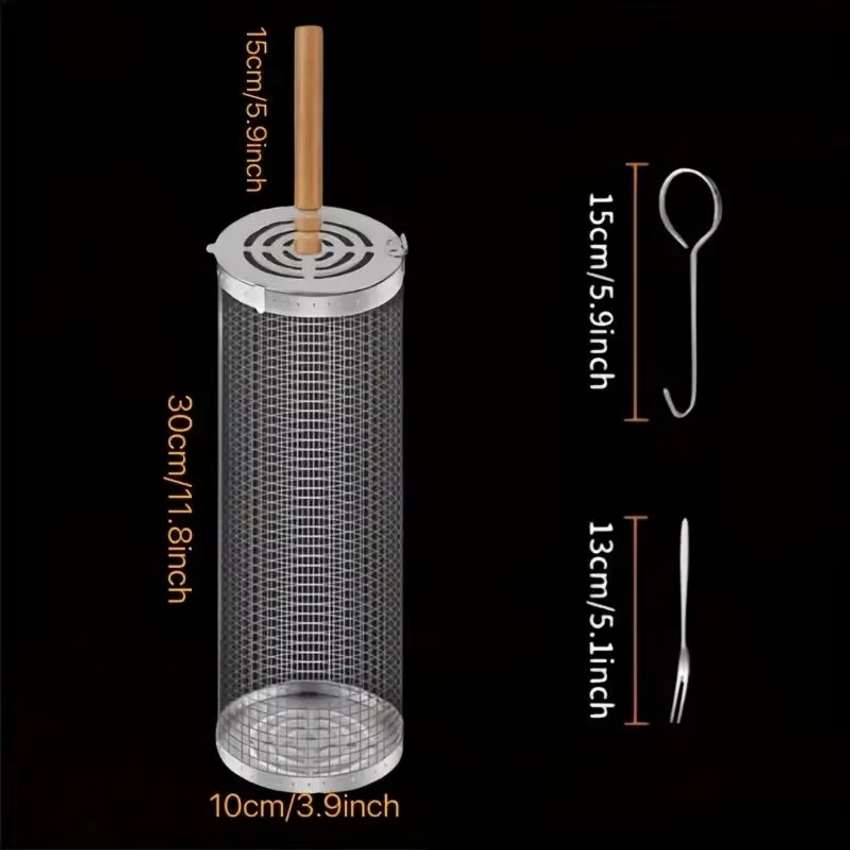 Round Barbecue Grill Basket Se - مراجعة Outdoor Camping Essentials وسعره