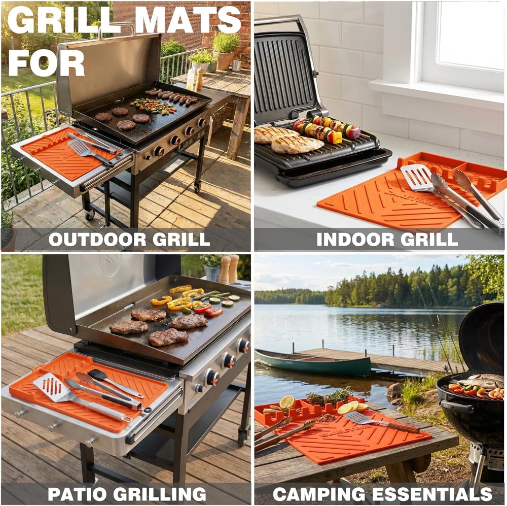 Silicone Grill Mats for Blacks - مراجعة Kitchen Outdoor Camping وسعره