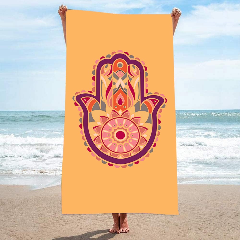HAMSA Pattern Beach Towel27x55 - مراجعة Camp Towel Microfiber وسعره