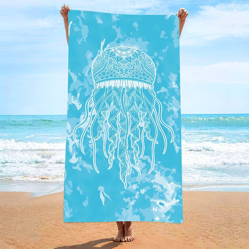 27.5x55inch Blue Ocean Jellyfi - مراجعة Camp Towel Microfiber وسعره