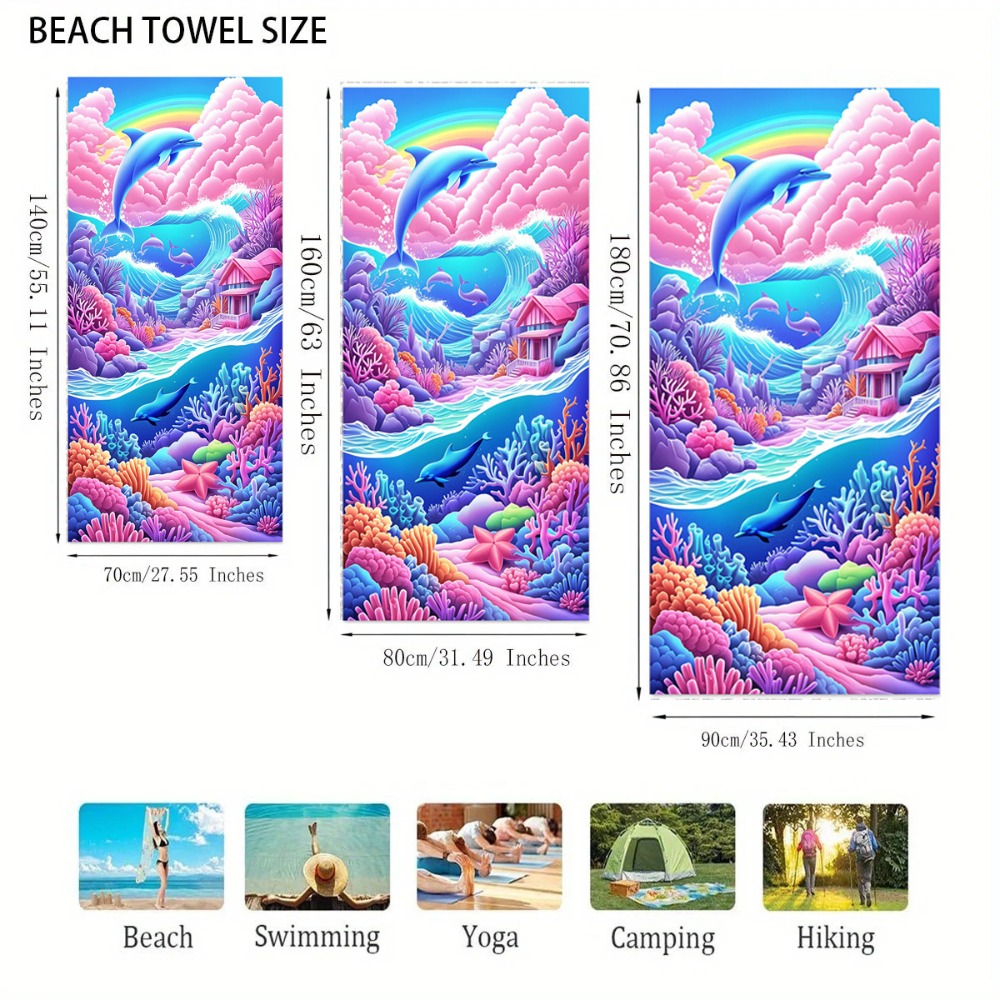 27.5x55inch Blue Ocean Jellyfi - مراجعة Camp Towel Microfiber وسعره