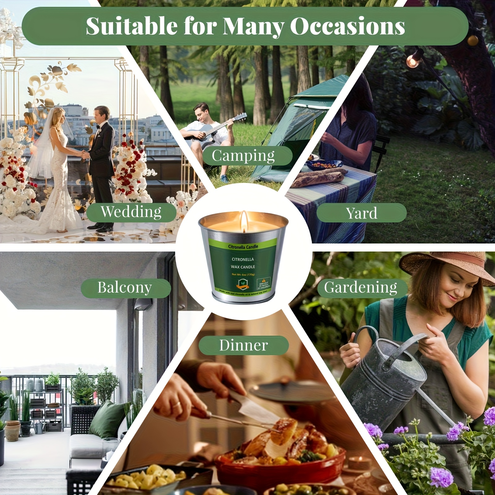 4pcs Citronella Candles Outdoo - مراجعة Outdoor Camping Set وسعره