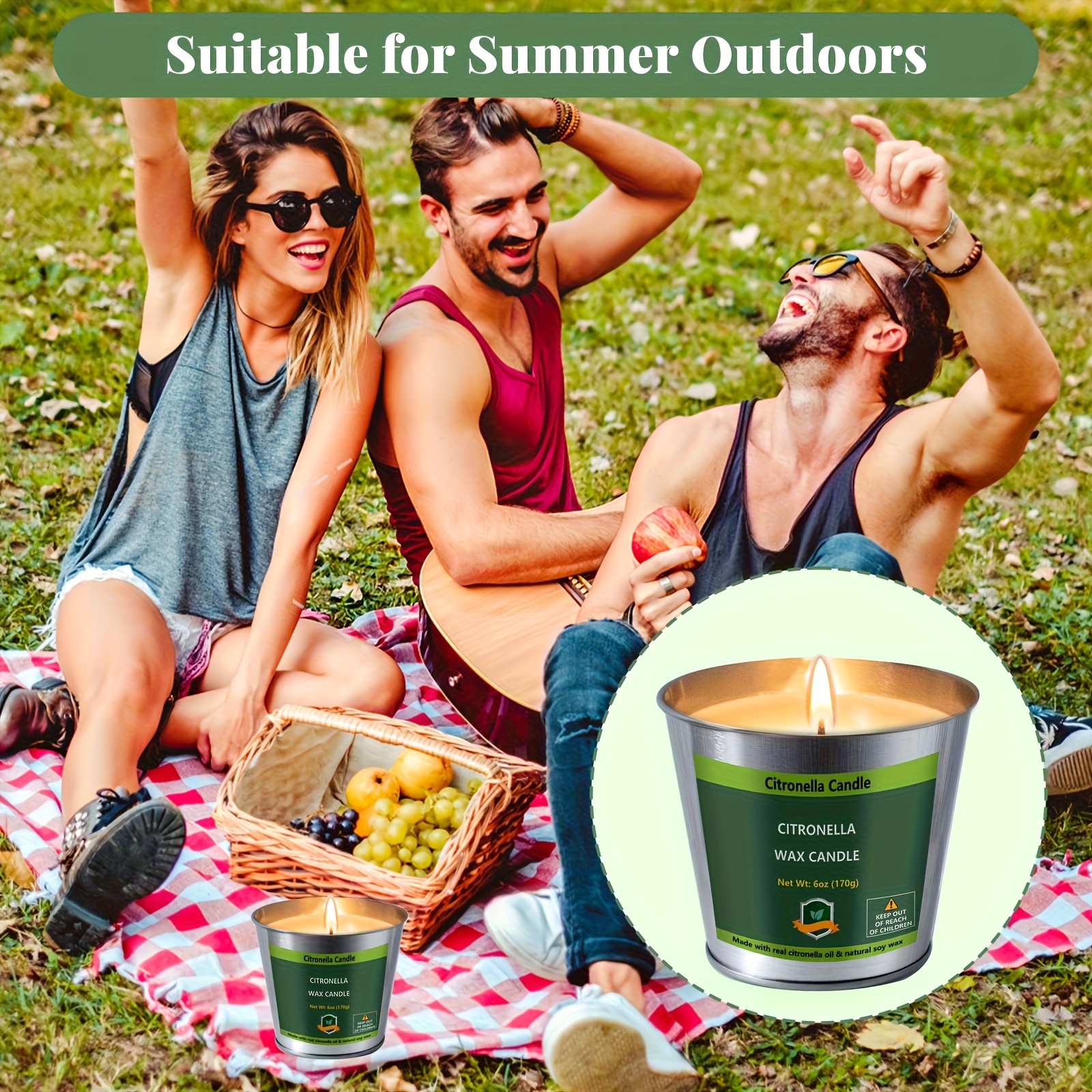 4pcs Citronella Candles Outdoo - مراجعة Outdoor Camping Set وسعره