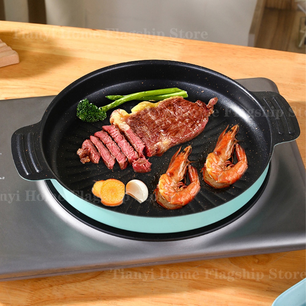 Grill Pan Round Non-Stick Barb - مراجعة Outdoor Camping Food وسعره