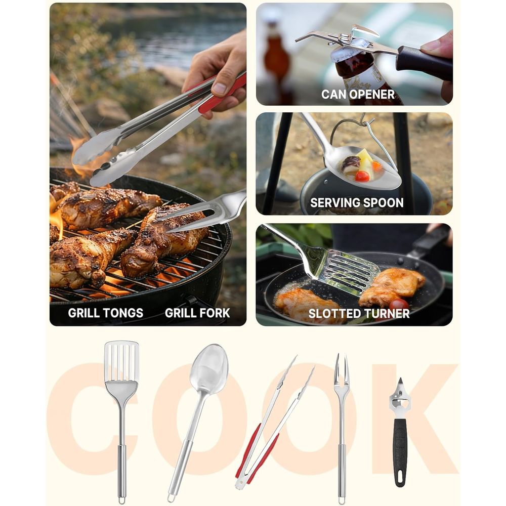 Compact Camping Kitchen Set wi - مراجعة Kitchen Outdoor Camping وسعره