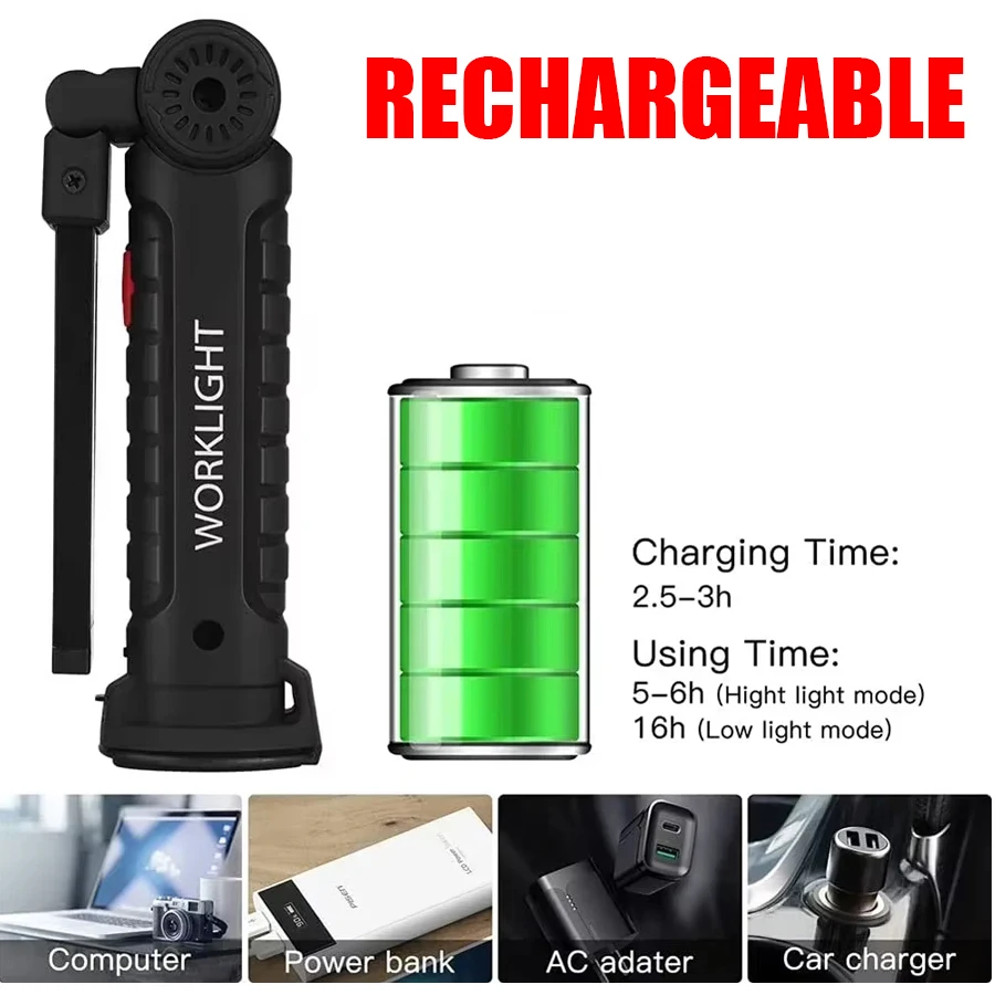 Rechargeable Magnetic Work Lig - مراجعة Outdoor Camping Lantern وسعره