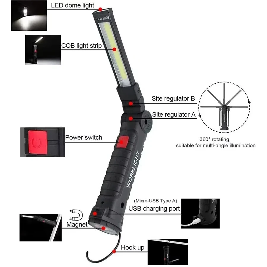 Rechargeable Magnetic Work Lig - مراجعة Outdoor Camping Lantern وسعره