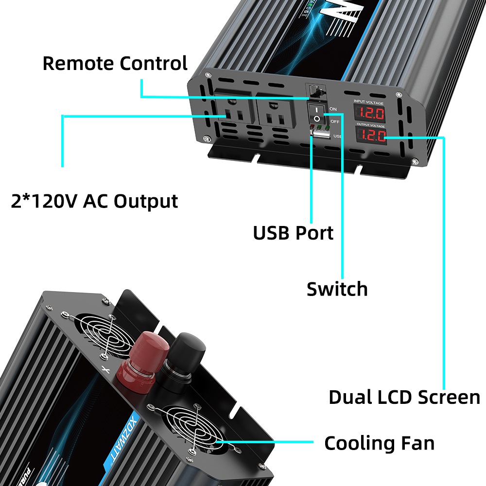 DC 12V 24V AC 120V 5000W Outpu - مراجعة Outdoor Camping Usa وسعره