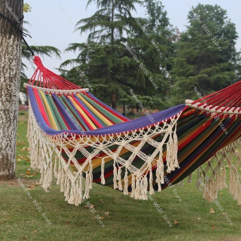 Canvas Double Hammock with Tas - مراجعة Outdoor Chair Camping وسعره