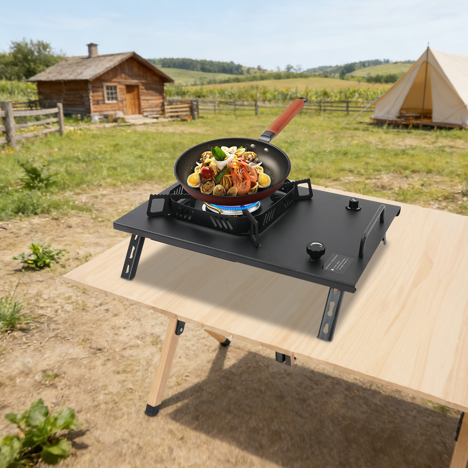 Black Outdoor Gas Stove, Folda - مراجعة Outdoor Camping Bag وسعره
