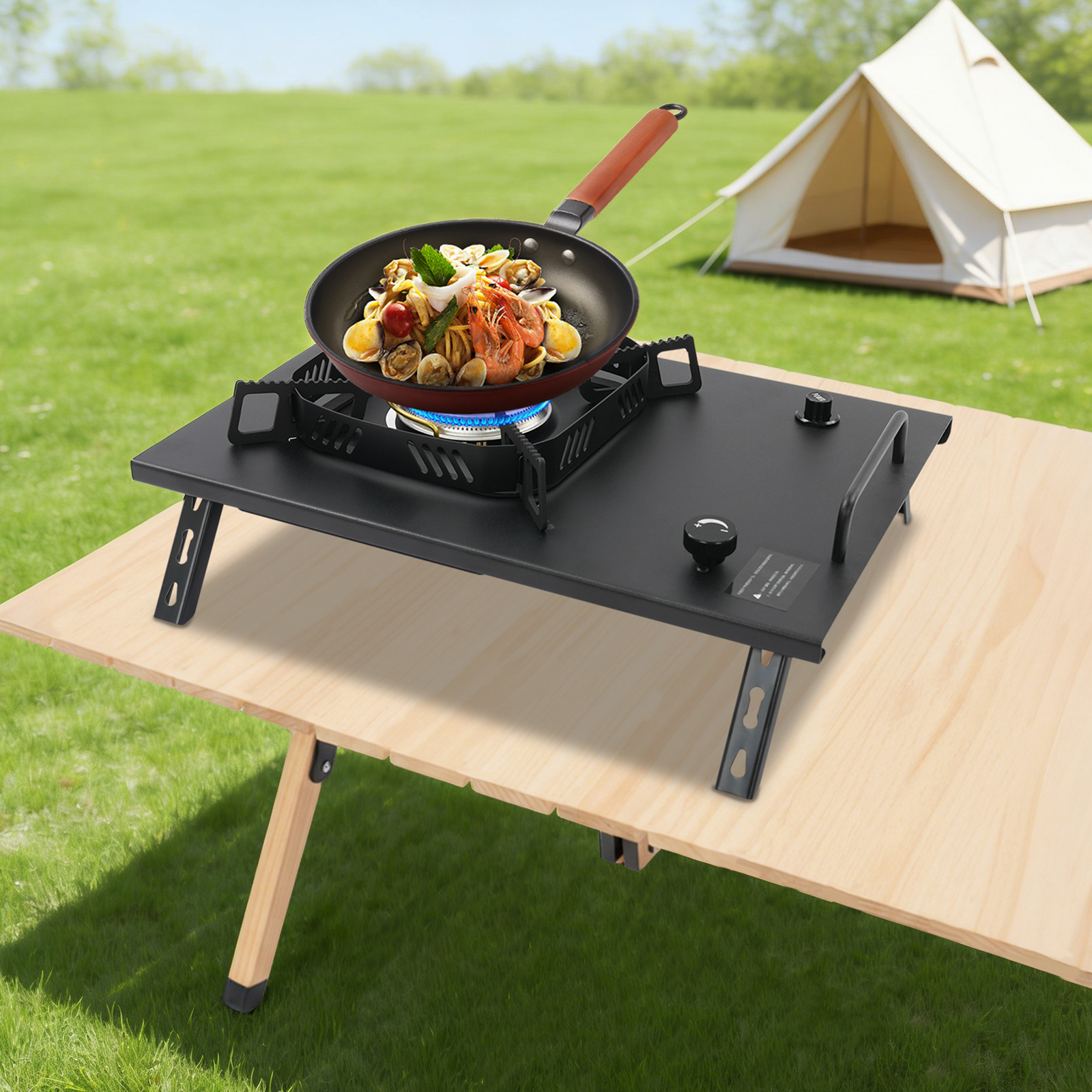 Black Outdoor Gas Stove, Folda - مراجعة Outdoor Camping Bag وسعره