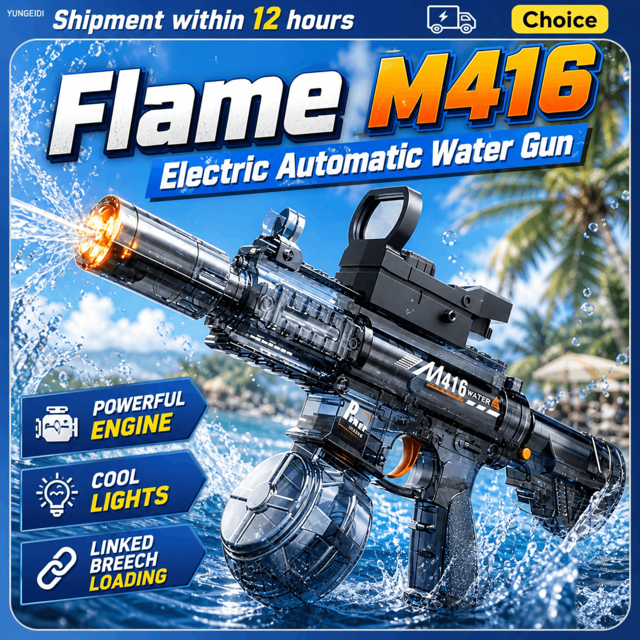 Electric Water Gun Flashing Li - مراجعة Outdoor Camping Games For Kids وسعره