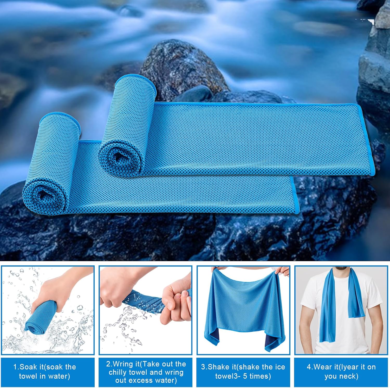 Cooling Towel 4 Pack 40x12 Inc - مراجعة Camp Towel Microfiber وسعره