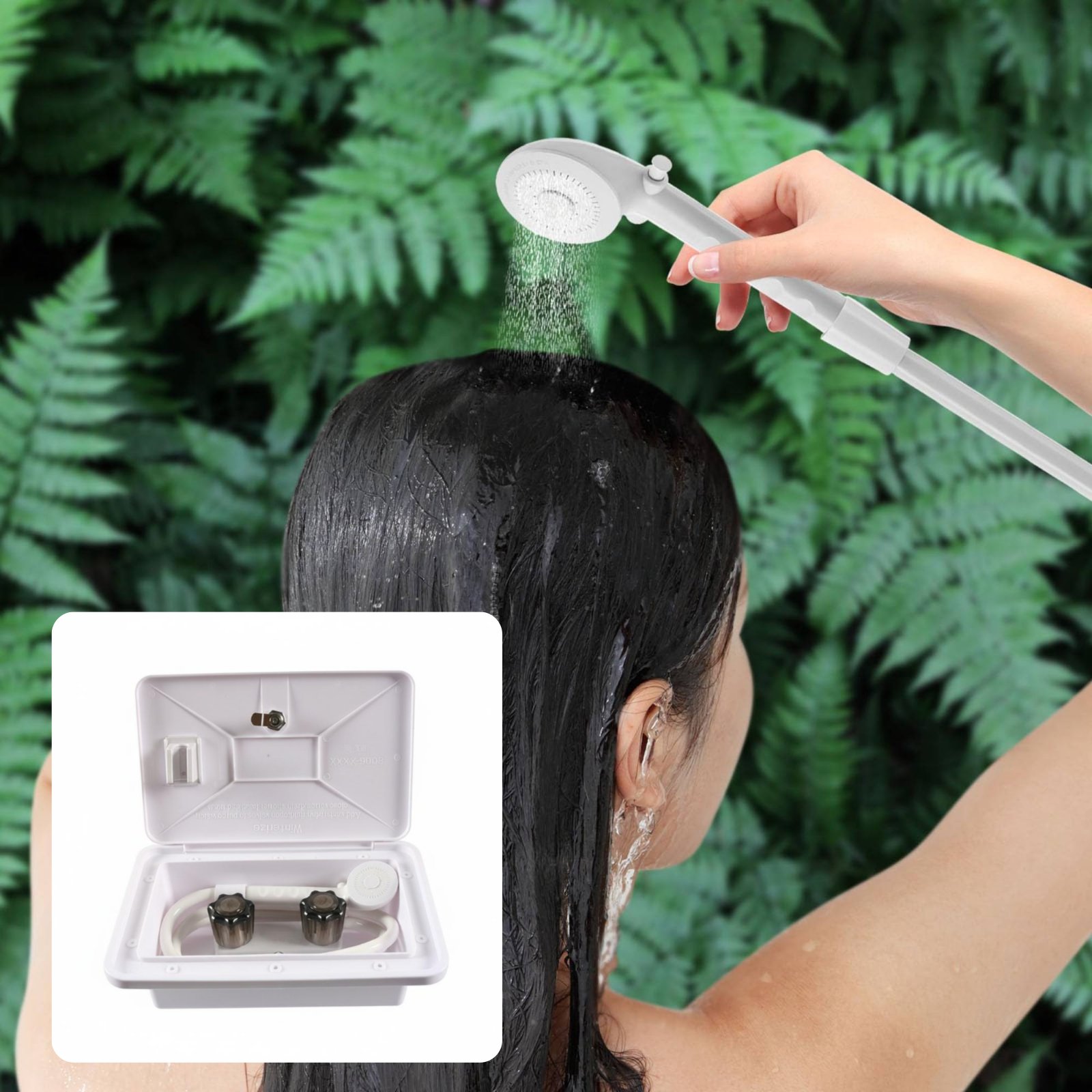 RV Exterior Shower Box Compact - مراجعة Outdoor Camping Set وسعره