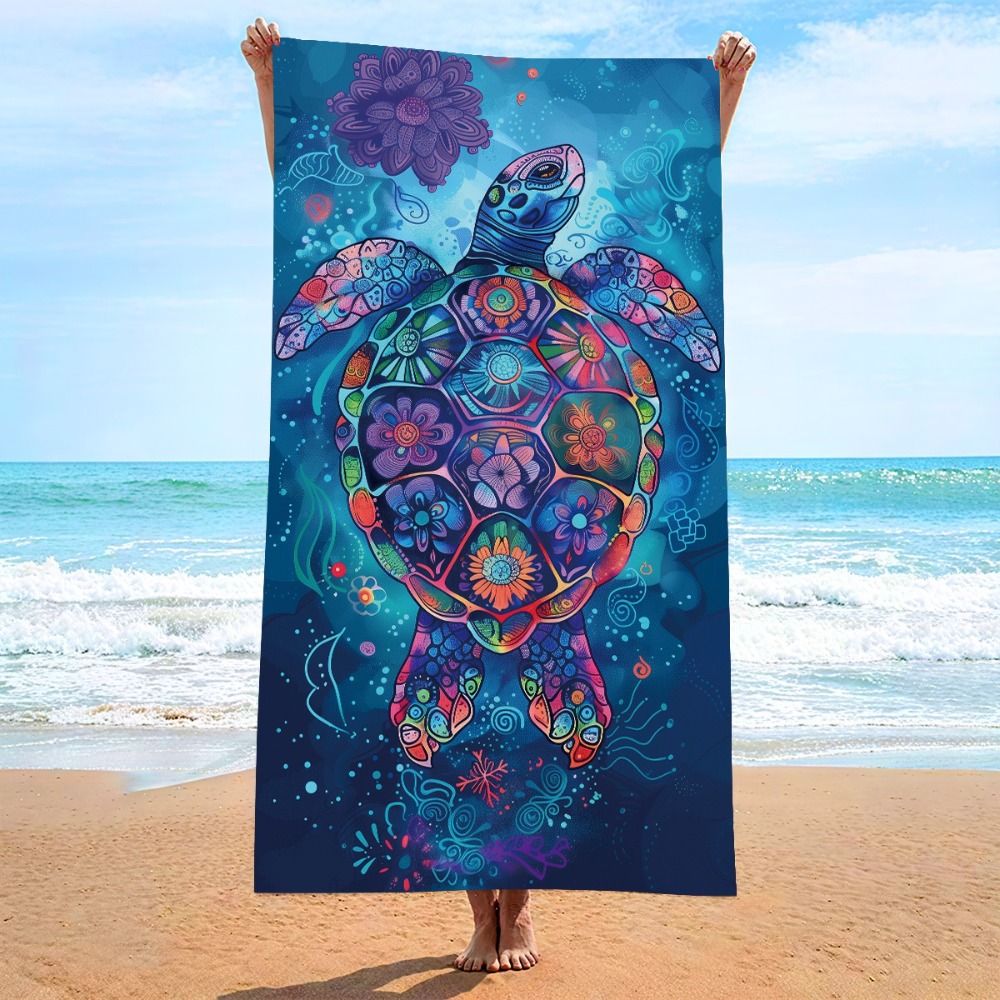 Colorful Sea Turtle Beach Towe - مراجعة Camp Towel Microfiber وسعره