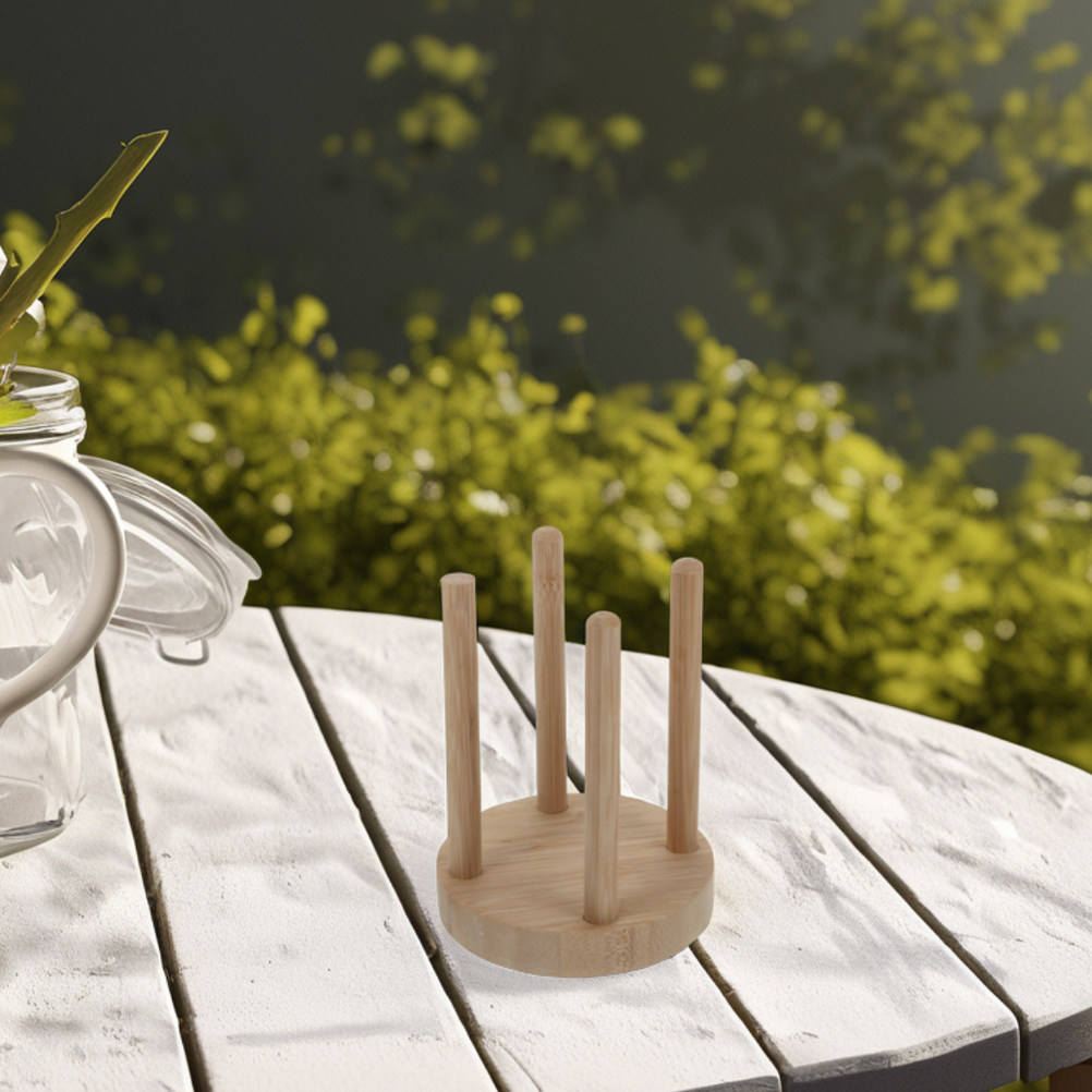 Wooden Picnic Cup Storage Rack - مراجعة Outdoor Camping Bbq وسعره