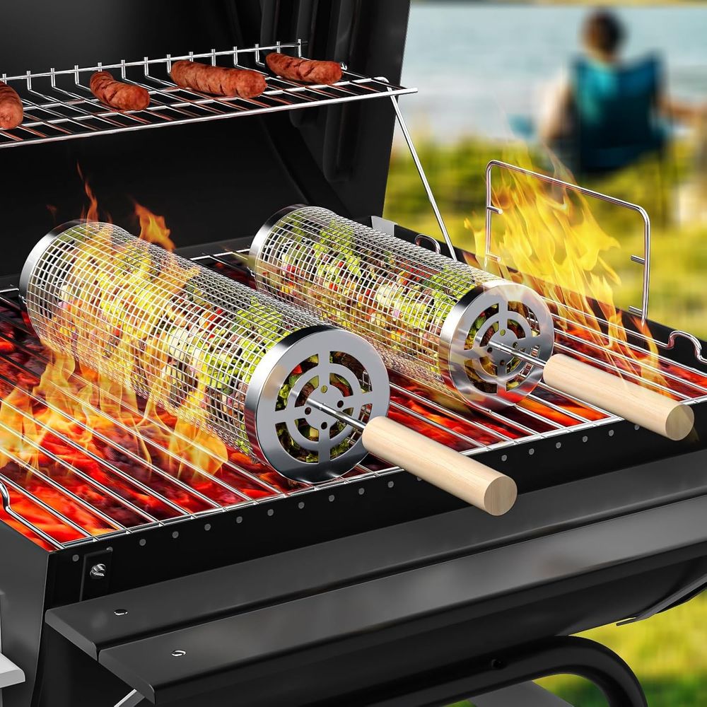 Set of 2 Stainless Steel BBQ G - مراجعة Outdoor Camping Set وسعره