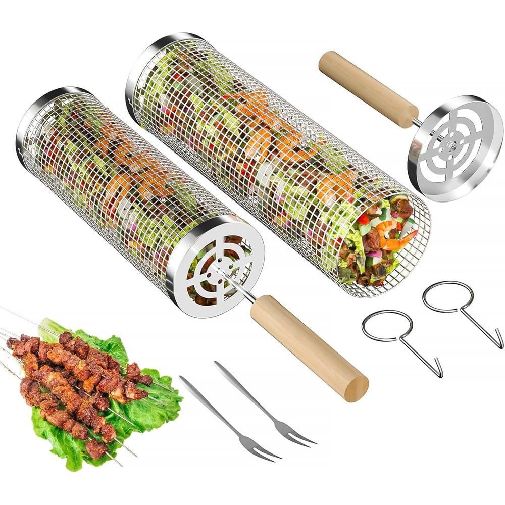 Set of 2 Stainless Steel BBQ G - مراجعة Outdoor Camping Set وسعره