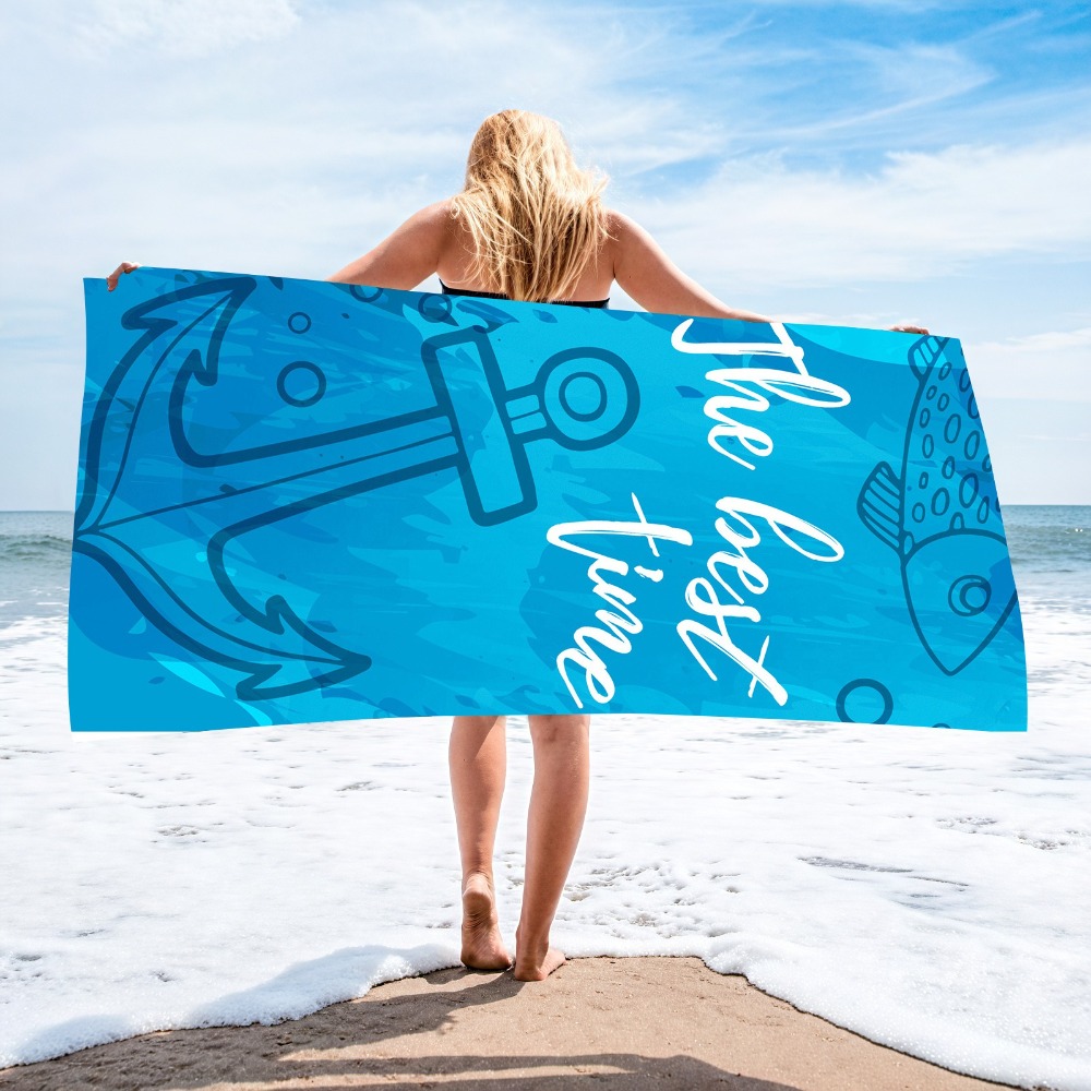 Anchor Beach Towel70x140CM Qui - مراجعة Camp Towel Microfiber وسعره